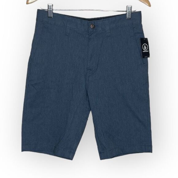 Volcom vmonty stretch chino men’s shorts size 28 NWOT blue - Picture 1 of 5